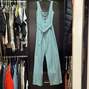 Jumpsuit with button detail and belt